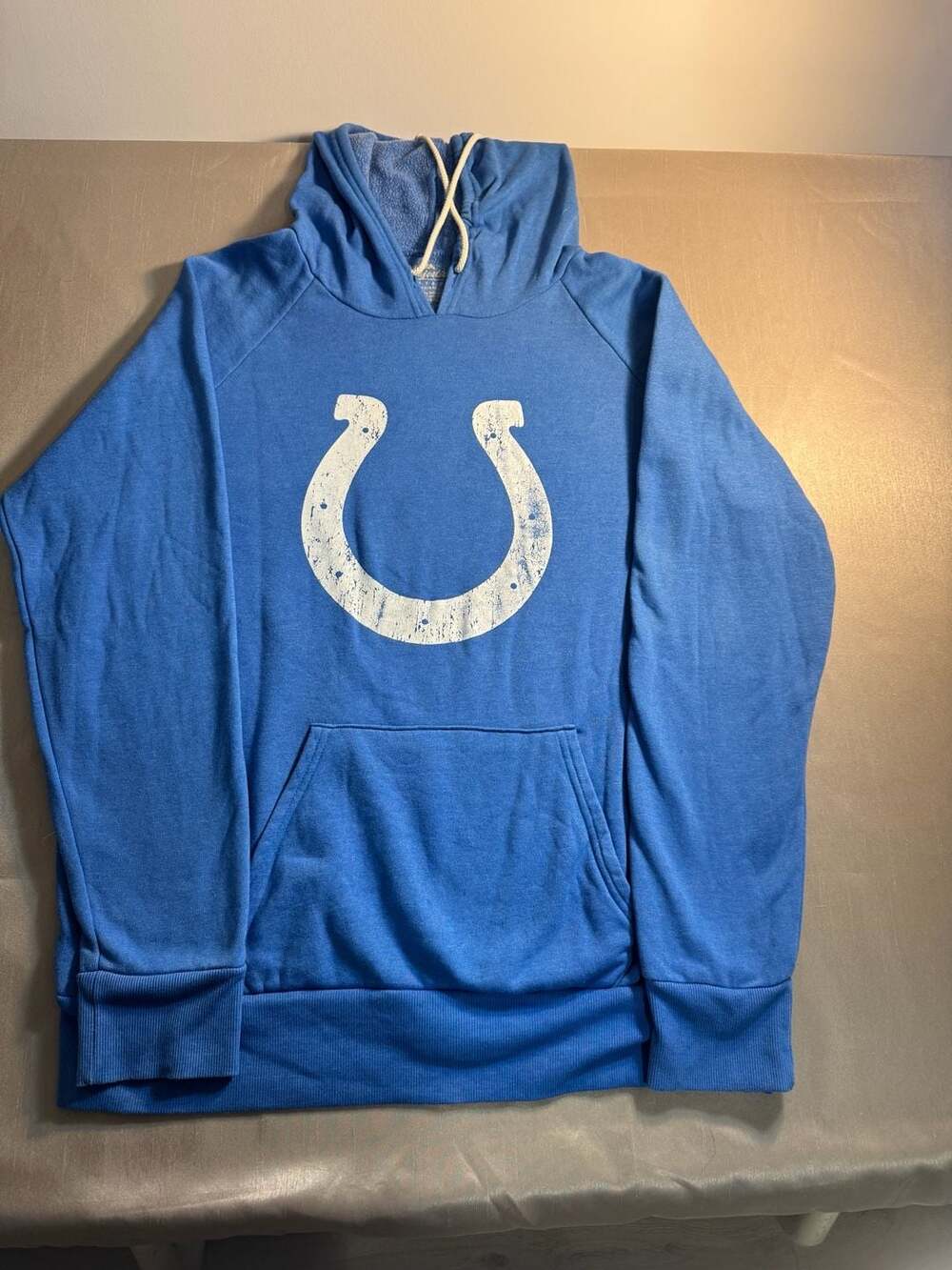 Majestic Threads Indianapolis Colts NFL Blue Pullover Hoodie Sweatshirt Men's Si